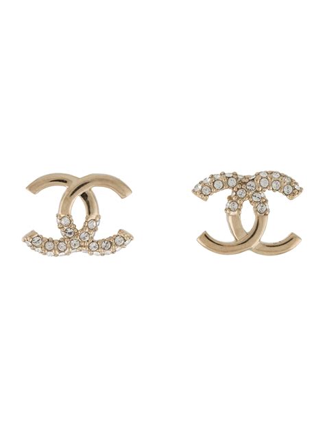 chanel strass cc earrings|Chanel pendant earrings.